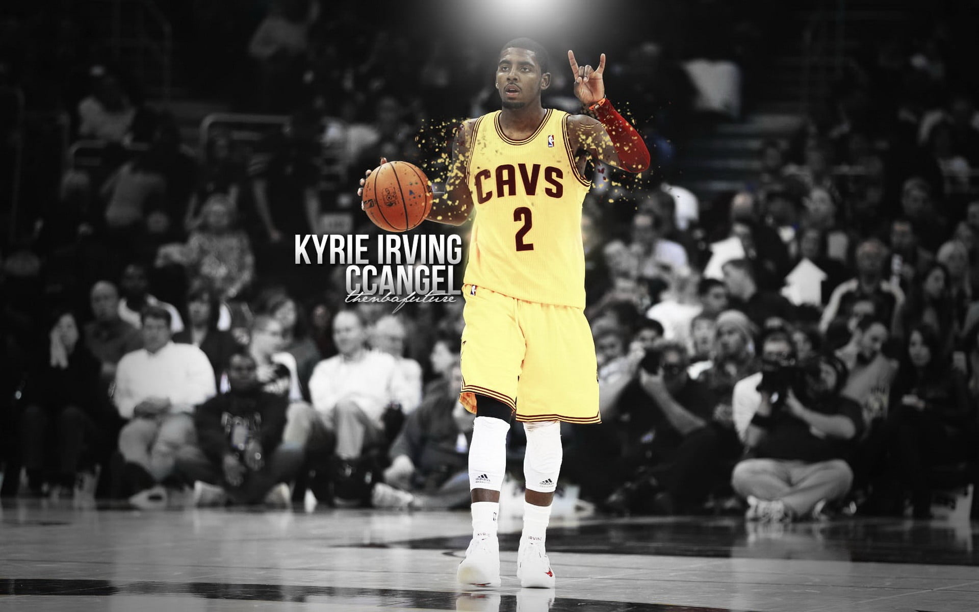 Kyrie Irving poster, basketball, selective coloring, sport , men