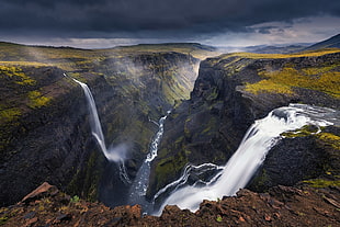 water falls, landscape, nature, waterfall, canyon