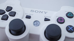white Sony PS3 controller, PlayStation, PlayStation 3, controllers, Sony HD wallpaper