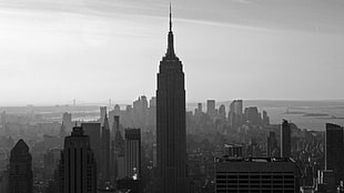 Empire State Building, New York City, Empire State Building, New York City, monochrome, vintage