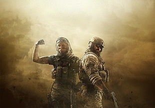 two soldiers poster, Rainbow Six: Siege, CTU, PC gaming, Dust Line HD wallpaper