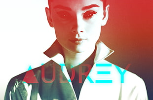 Audrey wallpaper, glitch art, Audrey Hepburn HD wallpaper