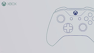 Microsoft Xbox controller illustration, Xbox, consoles, controllers, line art