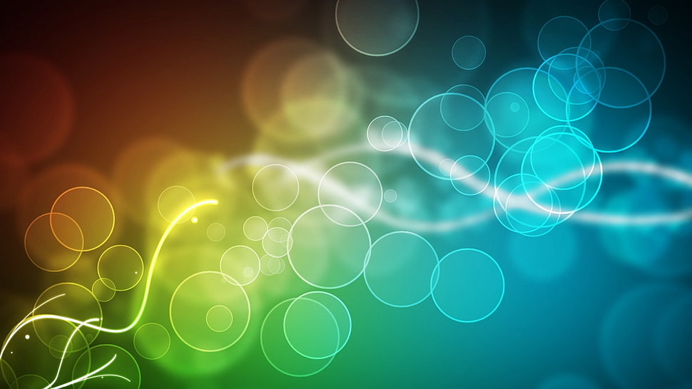 green and yellow circle photography HD wallpaper