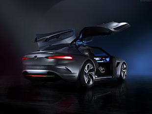 black coupe, Pininfarina HK GT, Geneva Motor Show 2018, electric car HD wallpaper