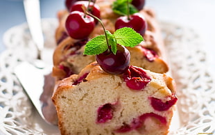 cherry toppings bread HD wallpaper