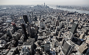 aerial view of city, cityscape, New York City, USA