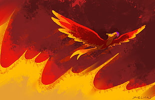 yellow, red, and orange bird illustration, My Little Pony, Philomena, Stealth_MLP
