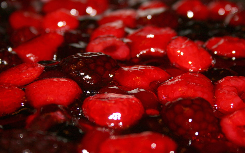 red heart ornaments with liquids HD wallpaper