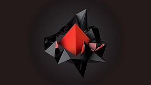red and black diamond illustration, abstract