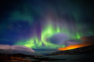 Aurora Borealis, aurorae, landscape HD wallpaper