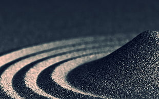 black and white area rug, sand, zen HD wallpaper