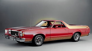 red Chevrolet Elcamino utility coupe, car