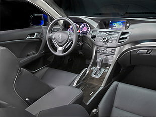 gray leather trimmed Acura interior