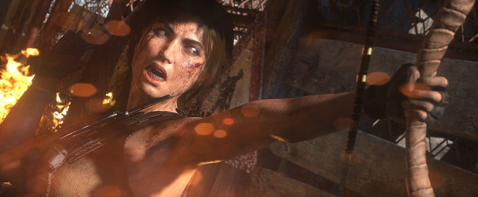 brown wooden framed wall mirror, Lara Croft, Tomb Raider, Rise of the Tomb Raider HD wallpaper