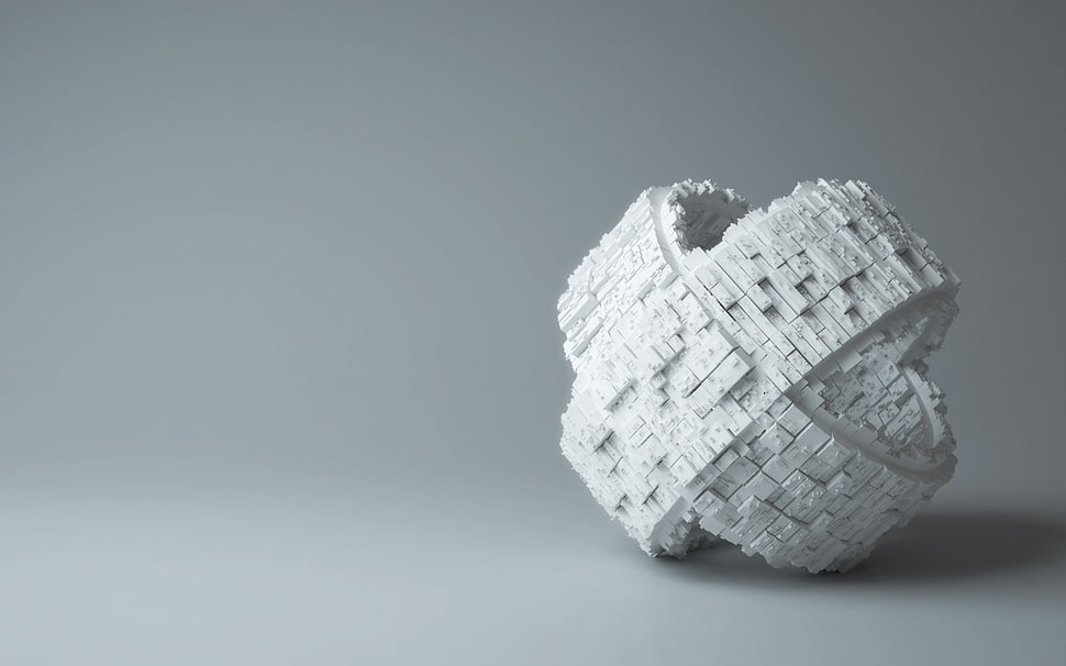 white and black knitted textile, 3d printer, 3d object  HD wallpaper