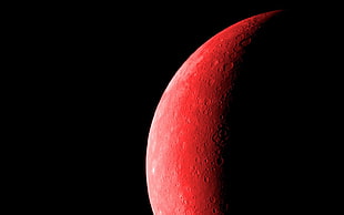 red moon, space, Andromeda HD wallpaper