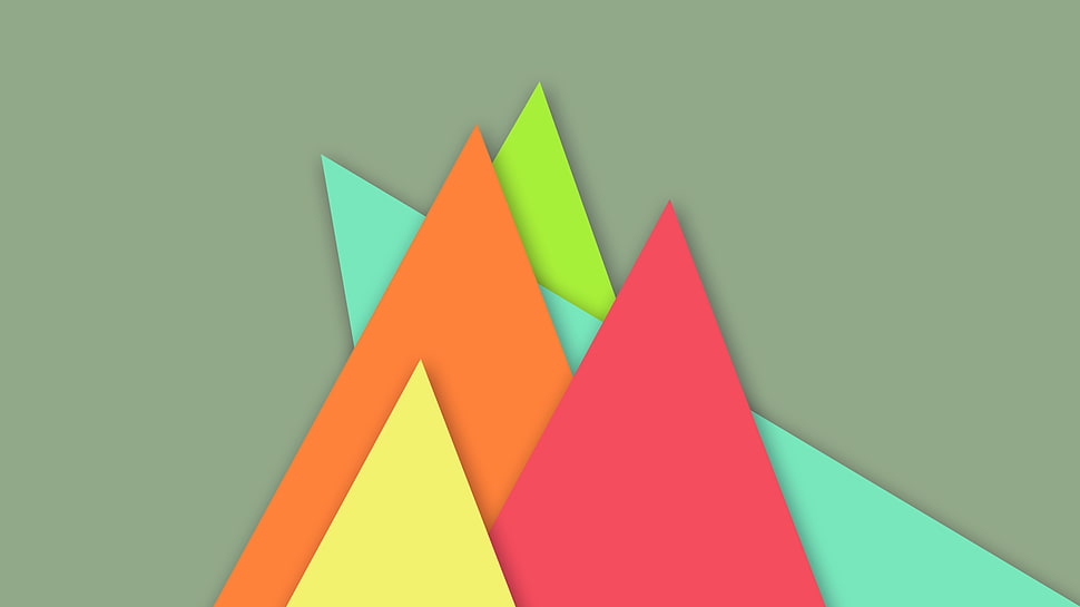 multicolor triangle digital wallpaper, digital art, pattern, minimalism, techno HD wallpaper
