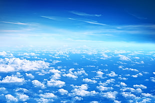 blue sky with white clouds HD wallpaper