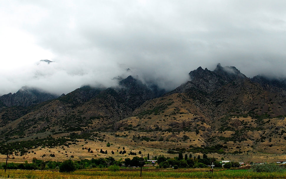 mountain panoramic photography HD wallpaper