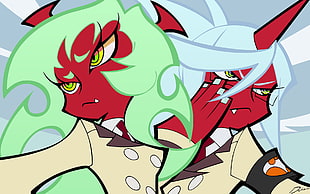 two red demons clip art, Panty and Stocking with Garterbelt, anime