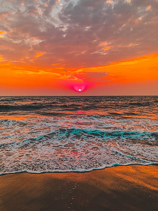sea and sunset illustration