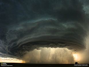 gray cloudy sky, supercell (nature), storm, National Geographic, clouds HD wallpaper