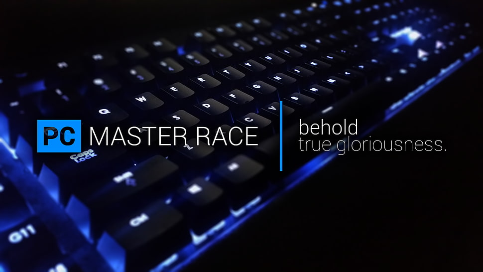 black computer keyboard, PC gaming, computer, keyboards, Master Race HD wallpaper