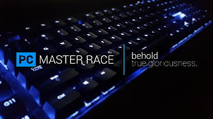 black computer keyboard, PC gaming, computer, keyboards, Master Race HD wallpaper