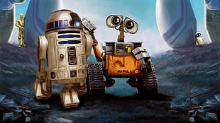 R2D2 and Wall-E artwork