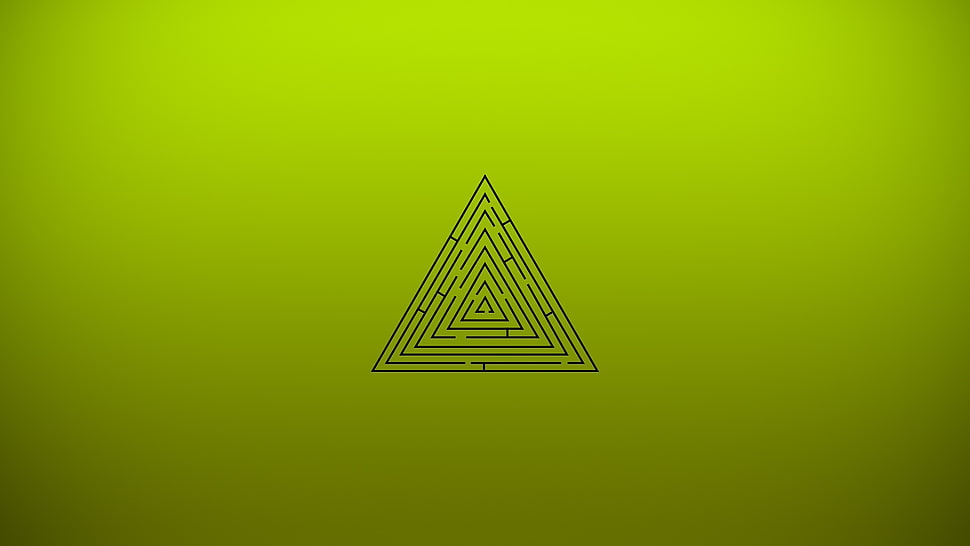 black triangle logo, shapes, simple background, maze HD wallpaper