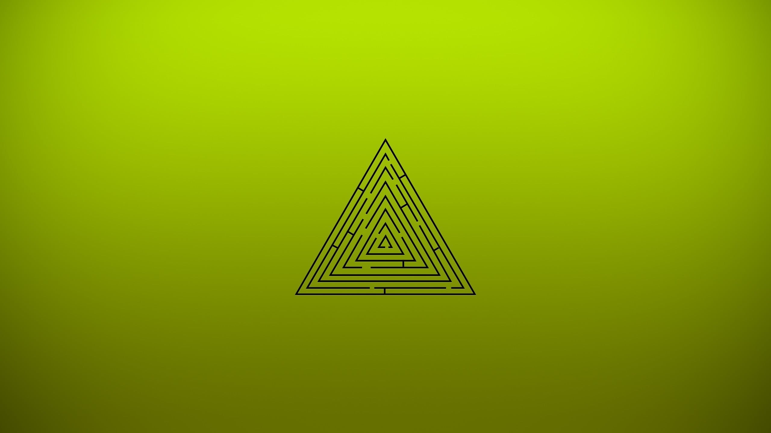 black triangle logo, shapes, simple background, maze
