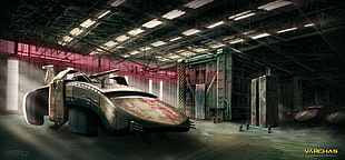 gray spaceship, Stefanie Odendahl HD wallpaper