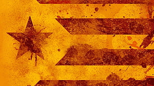 brown and red flag illustration, Catalonia, Estelada, flag