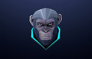 Fortnite game wallpaper, Dawn of the Planet of the Apes, abstract, apes, blue