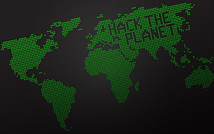 hack the planet map digital wallpaper, world, simple background, hacking, gray