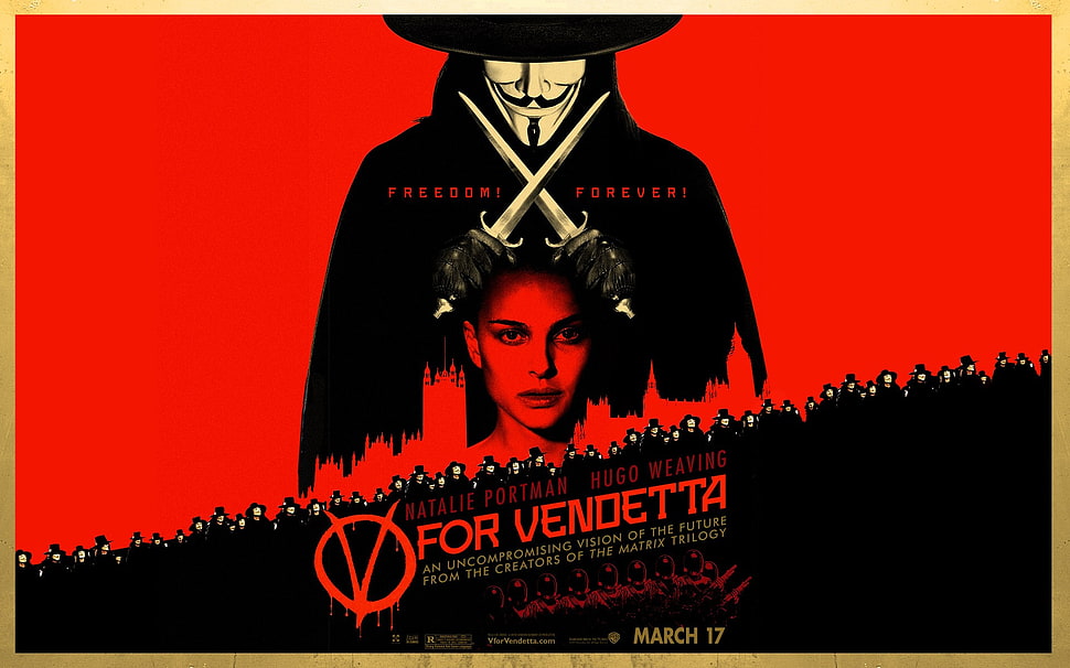V for Vendetta poster, V for Vendetta, Anonymous, red, movies HD wallpaper