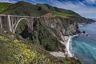 Bixby Creek Bridge, Pacific Coast Highway, California HD wallpaper