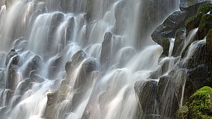 waterfalls painting, nature, landscape, waterfall HD wallpaper