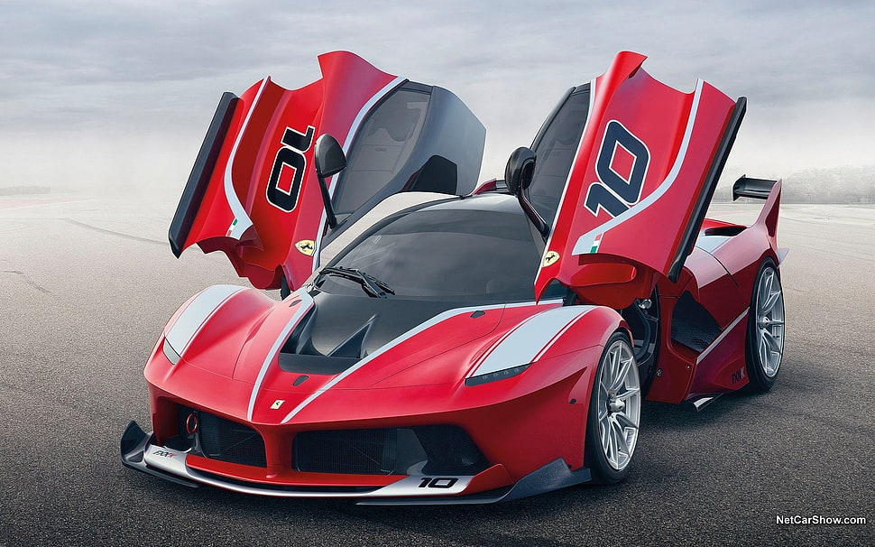 red and black luxury car, Ferrari FXX K, car HD wallpaper