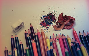 assorted-color color pencils, pencils, colorful