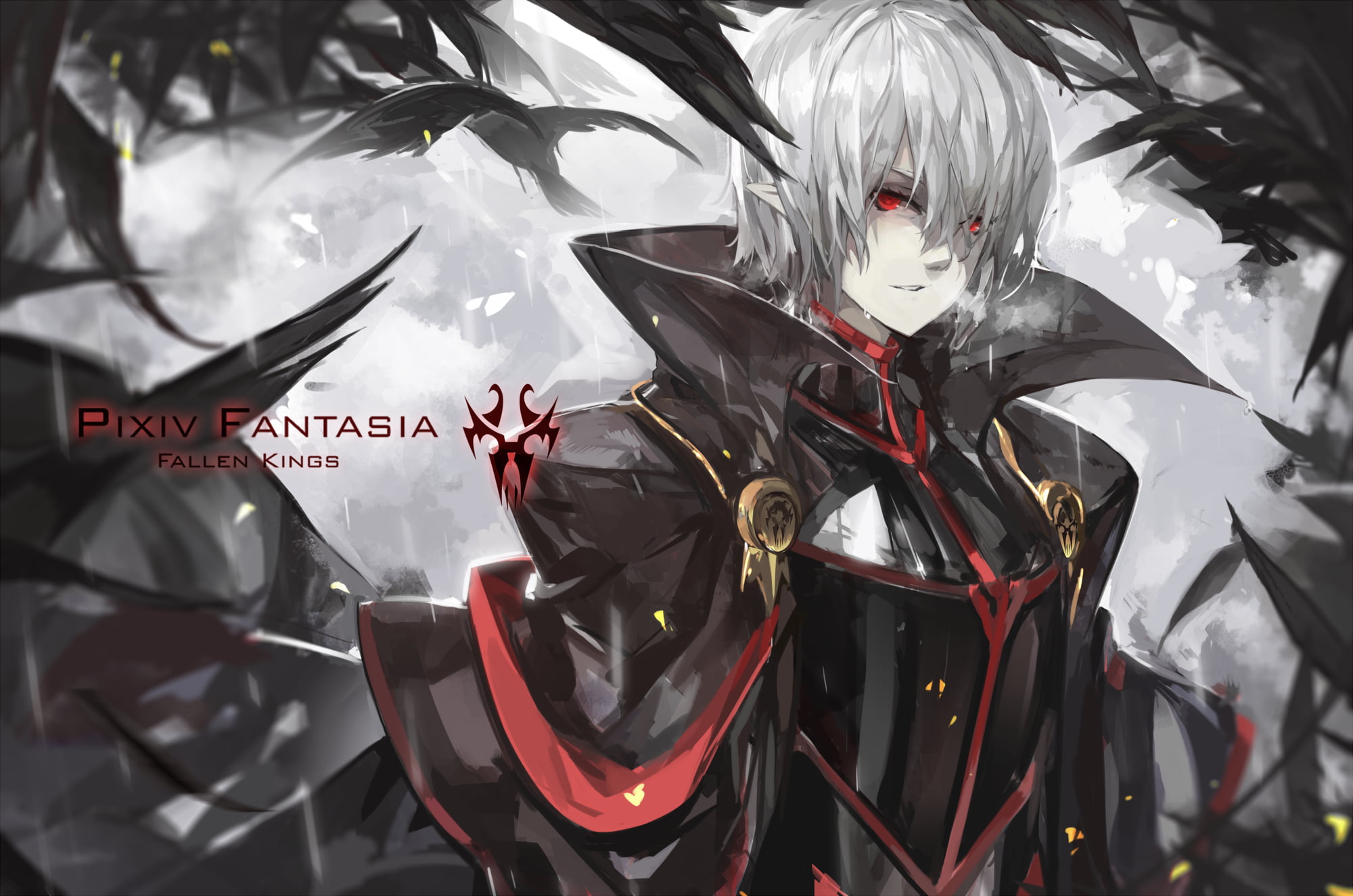 black and red motorcycle helmet, anime, Pixiv Fantasia: Fallen Kings, original characters, red eyes