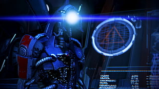 blue and black full-suspension bike, fantasy art, Mass Effect, video games