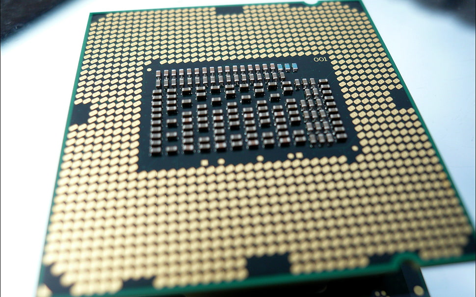 photo of gold central processing unit HD wallpaper