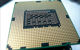 photo of gold central processing unit