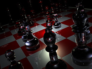 clear glass chess game set HD wallpaper