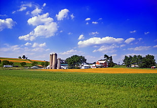 farm at far distance HD wallpaper