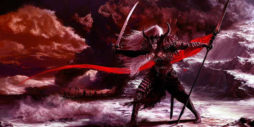 Samurai illustration HD wallpaper