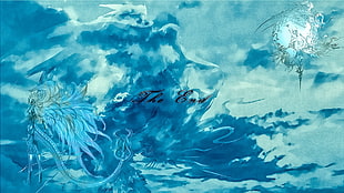 blue animated digital wallpaper, Final Fantasy XIII