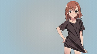 brown haired girl anime illustration HD wallpaper